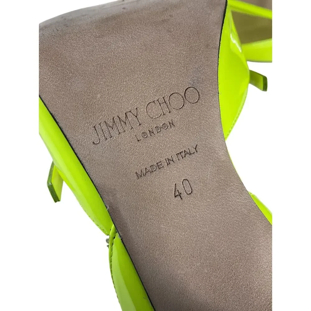 Jimmy Choo Neon Yellow Strap Heels Size IT 40 / US 10